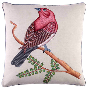 Hand Painted Finch Pillowcase