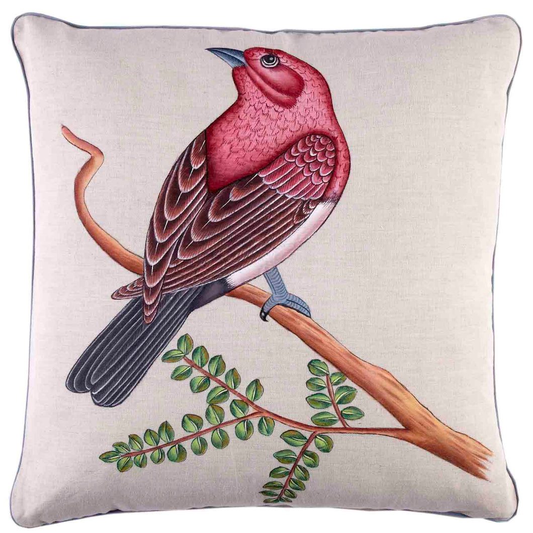 Hand Painted Finch Pillowcase