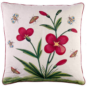 John Robshaw hand painted pillow Star Wildflowers and Butterflies