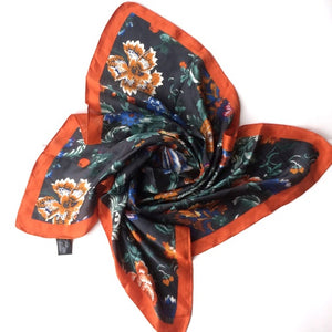 Saks Fifth Avenue Orange Trim Floral Scarf