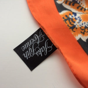 Saks Fifth Avenue Orange Trim Floral Scarf